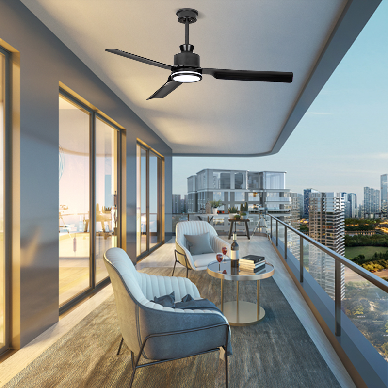 Factory Price 52 Inch Indoor Bldc Industrial Ceiling Fan Home Living Room Decorative Led Ceiling Fan Light With Remote Control