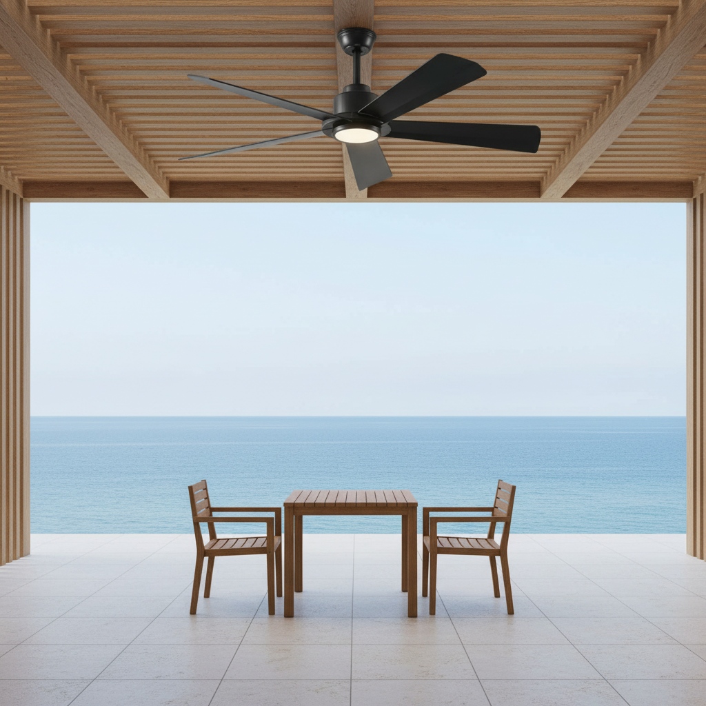 1 Contemporary Indoor Ceiling Fan Retractable Hidden ABS Blades LED Light Remote Control 6-Speed 10-Year Warranty