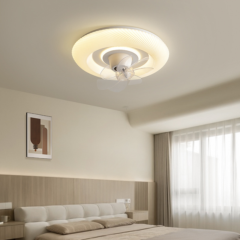 Modern LED Flush Mount Ceiling Fan with Smart Control