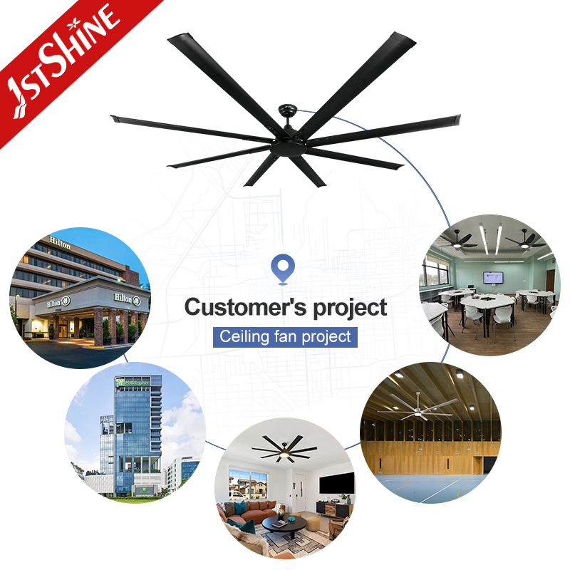 1stshine Ceiling Fan Factory Supply Remote Control High Lever Large Industrial Black Ceiling Fan