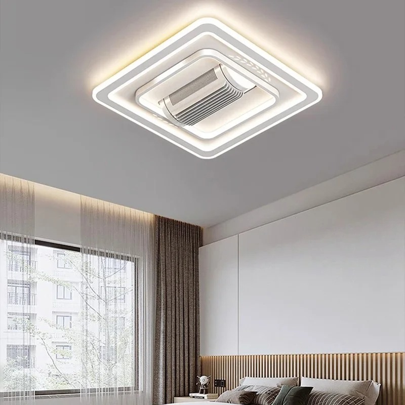 OEM ODM Modern LED Home Ceiling Light Invisible Bladeless Ceiling Fan With Remote Control Smart Dimmable Fan Lamp