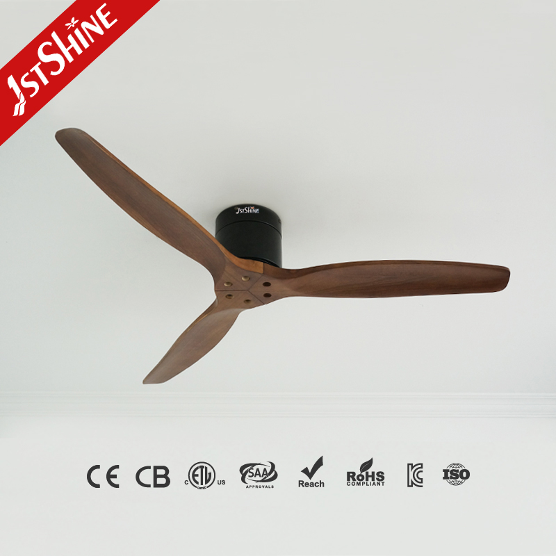 1stshine Ceiling Fan 52 Inches Wooden Blades Flush Design DC Motor Ceiling Fan With Remote Control