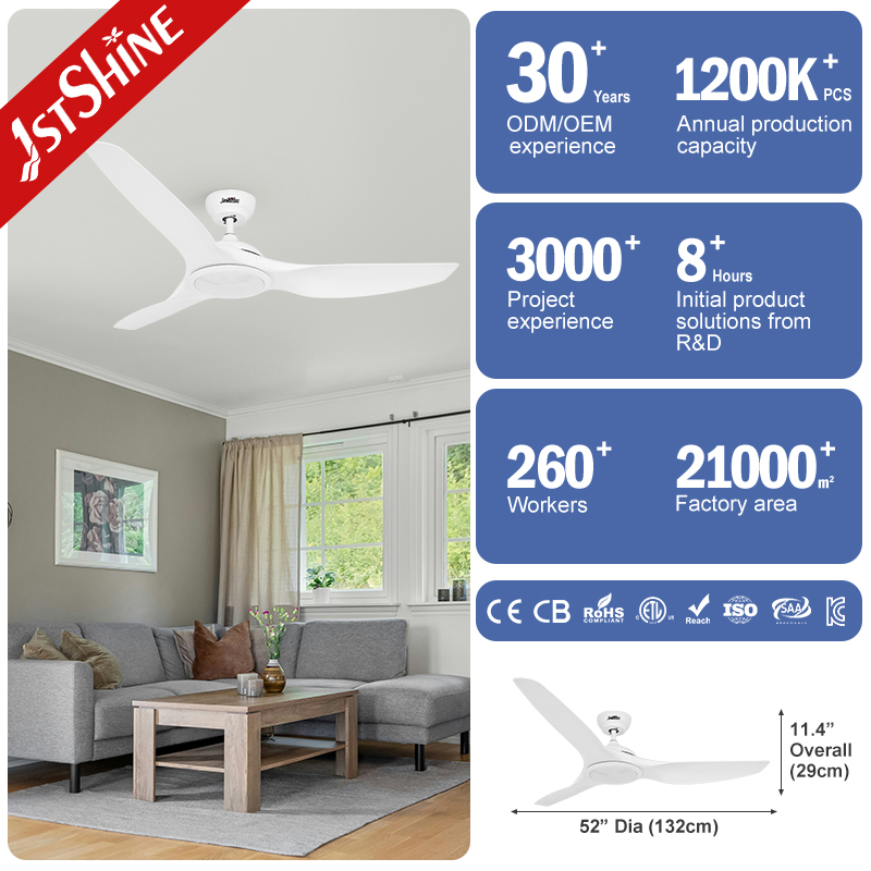 1stshine Ceiling Fan Manufacturer Fancy ABS Blades DC Ceiling Fan with Light