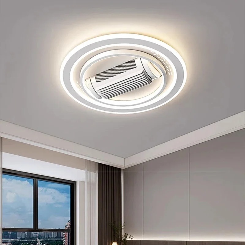 OEM ODM Modern LED Home Ceiling Light Invisible Bladeless Ceiling Fan With Remote Control Smart Dimmable Fan Lamp