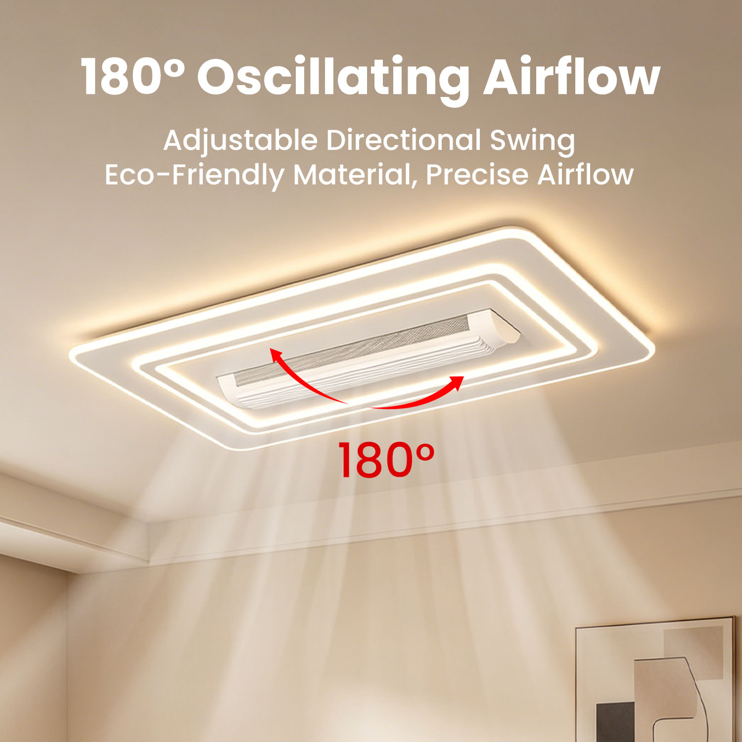 Smart LED Ceiling Fan Light Dimmable Acrylic Enclosed Bladeless Flush Mount Fan With Remote 3000-6500K For Indoor
