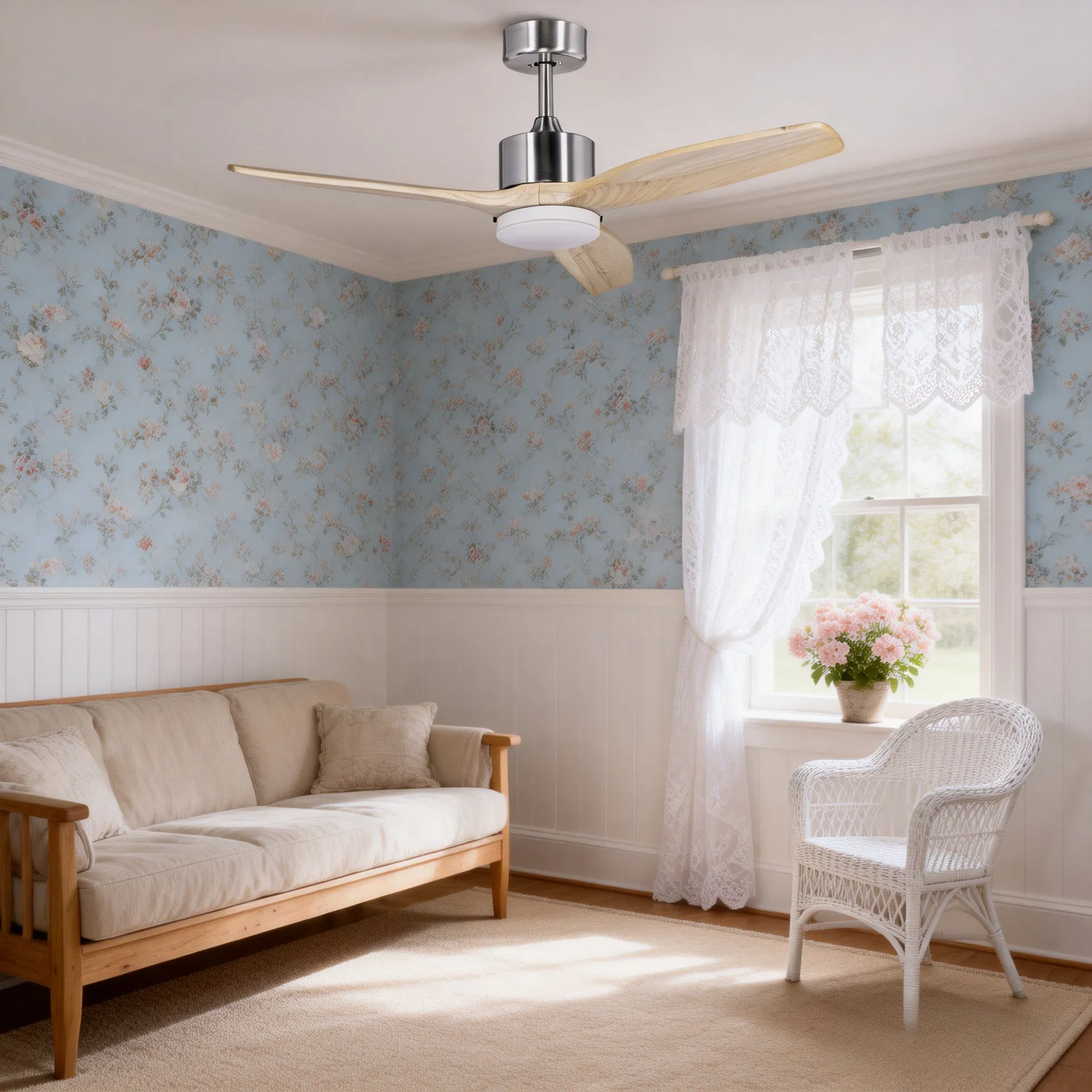 Wooden Blades Ceiling Fan Detail