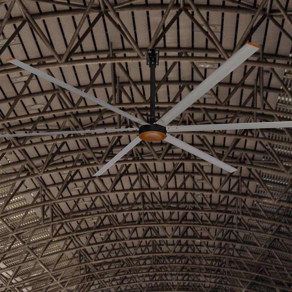 Commercial Industrial 12ft HVLS Fan 220V Large Ventilation Ceiling Fan with AC Motor for Manufacturing Plant Farm Restaurant