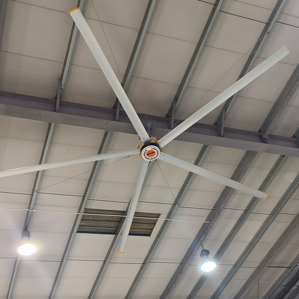 18ft HVLS Industrial Ceiling Fan AC Motor High-Efficiency Aluminum Alloy Blades 18ft Diameter 57rpm 35-39dB Low Noise Touch