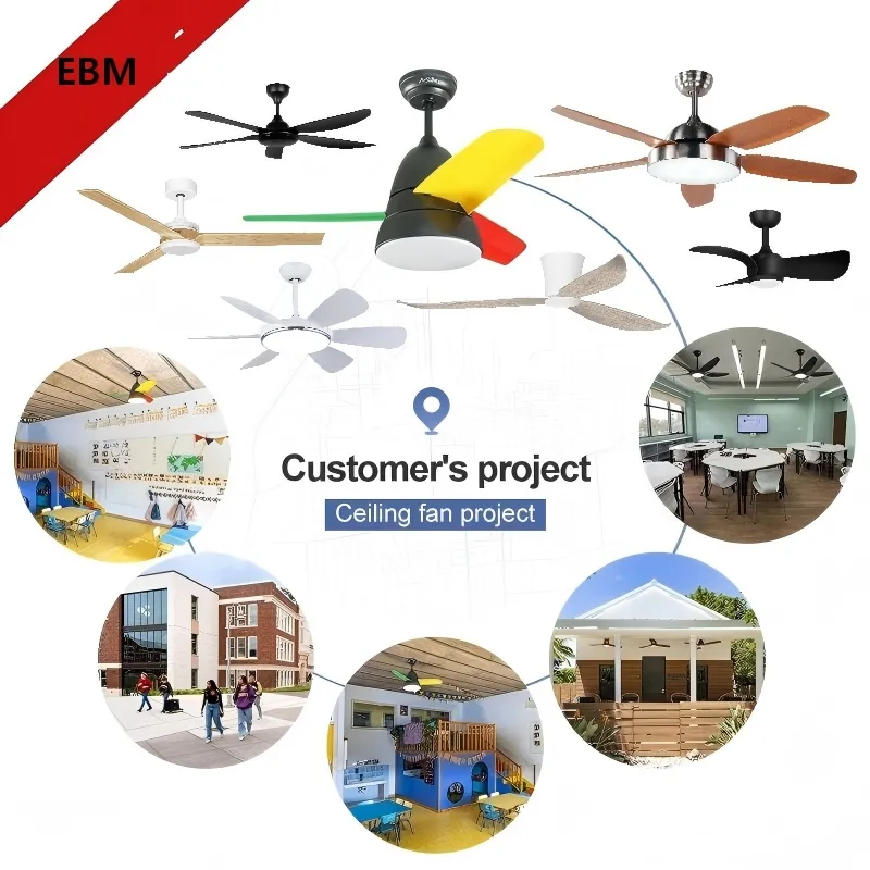 3 Solid Wood Blades LED Light DC Ceiling Cooling Fan configuration