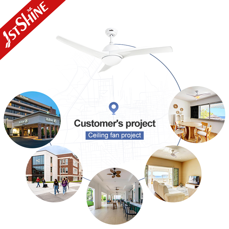 1stshine Ceiling Fan Hava Sogutma Fani ABS Tavan Vantilatoru Isikli Uzaktan Kumandali Plastik Bicakli Tavan Pervanesi