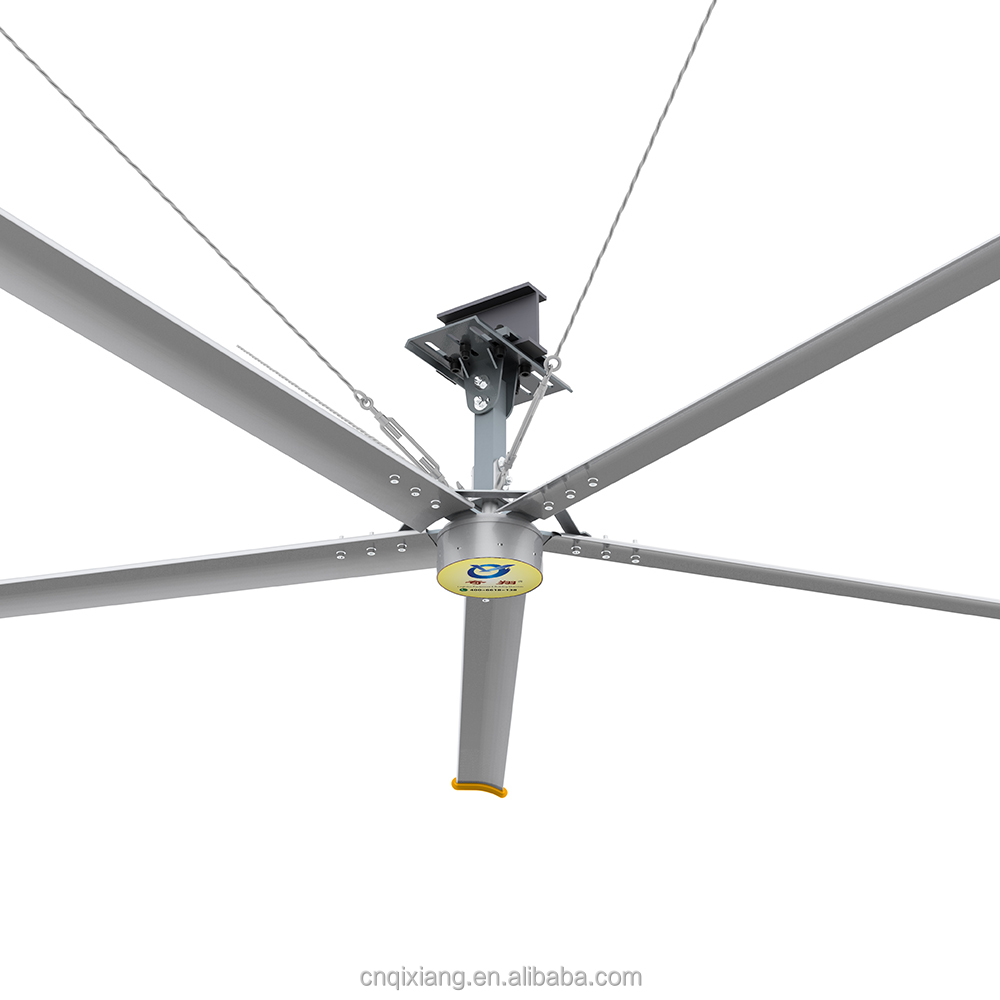 QX Industrial HVLS Ceiling Fan 10ft-16ft AC 220V High Volume Low Speed Aluminum Alloy 5 Blades Motor Remote Control Warehouse