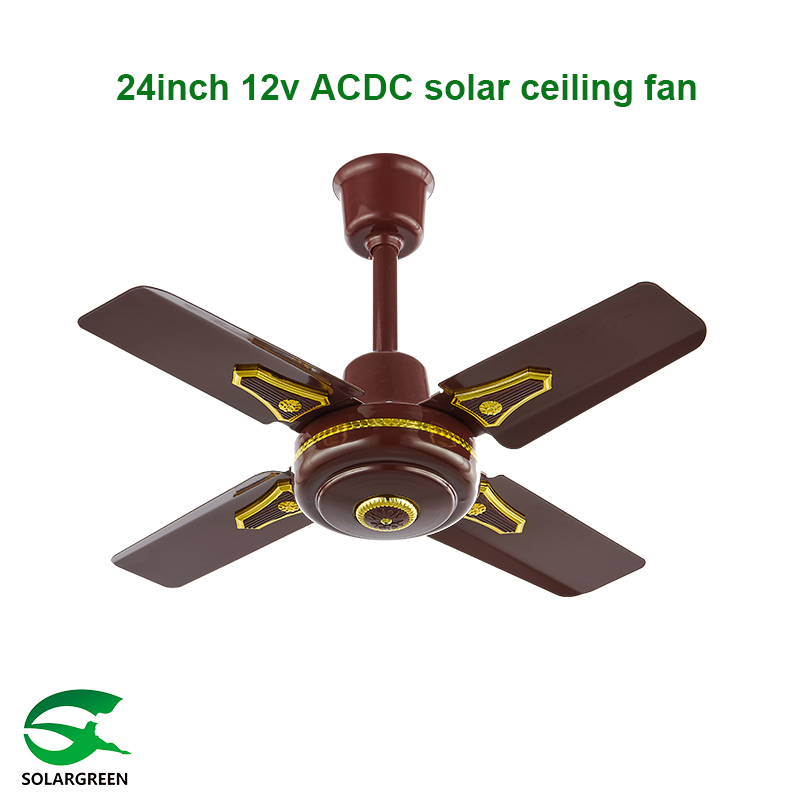 Low Profile 12V Acdc Ceiling Fan 24 Inch with Pure Copper Motor
