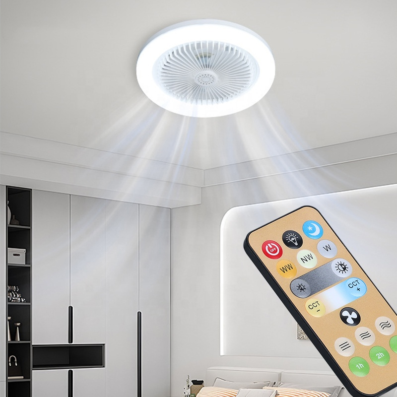 Ceiling Fans with Remote Control and Light LED Lamp Fan E27 Converter Base Smart Silent Ceiling Fans for Bedroom Living Room