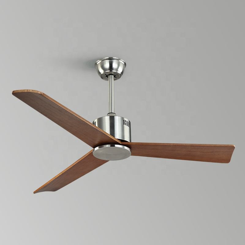 Wooden Blades Home Remote Control LED No Light DC BLDC Motor Solid Wood Ceiling Fan Without Light