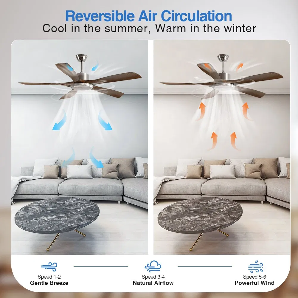 46'' Ceiling Fan No Lights, Low Profile Ceiling Fans Remote/APP Control - Dimmable, Silent DC Motor, Modern Ceiling Fan for Bedroom Living Room