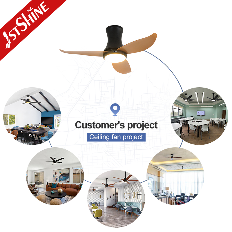 1stshine LED Ceiling Fan 36 Inches Fancy Design Low Profile ABS Blades Ceiling Fan with LED Light