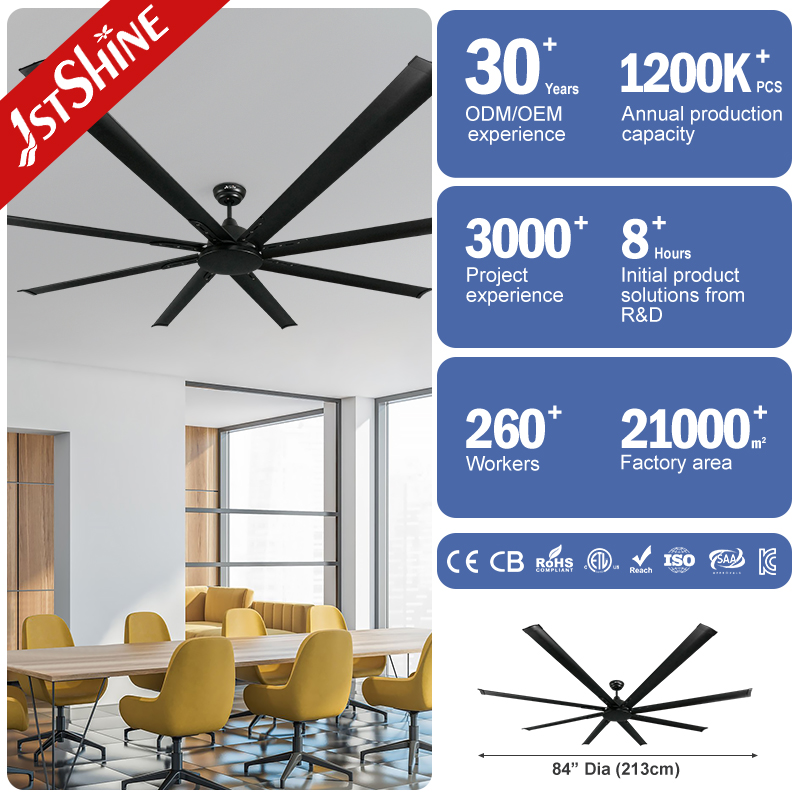 1stshine Ceiling Fan Factory Supply Remote Control High Lever Large Industrial Black Ceiling Fan