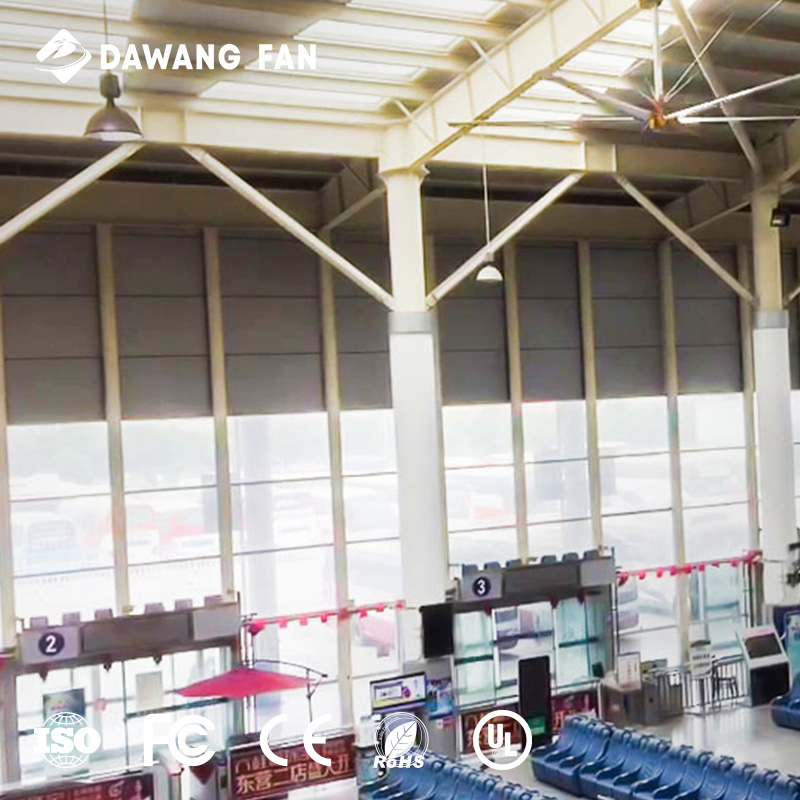 Hot Sell Long Service Life 5 Aluminum Alloy Blades Permanent Magnet Synchronous Motor Electric AC Industrial Ceiling HVLS Fans