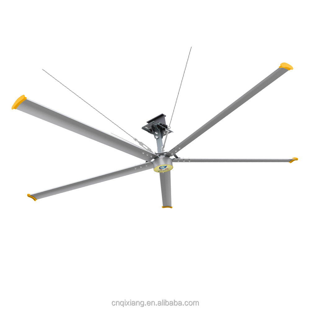 QX Industrial HVLS Ceiling Fan 10ft-16ft AC 220V High Volume Low Speed Aluminum Alloy 5 Blades Motor Remote Control Warehouse