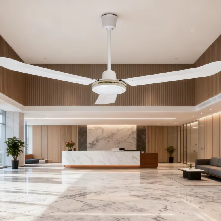 Industrial Commercial 56 Inch Ceiling Fan Metal Blade Outdoor Hotel Electric Wind Energy Efficient Quiet Durable BLDC Motor