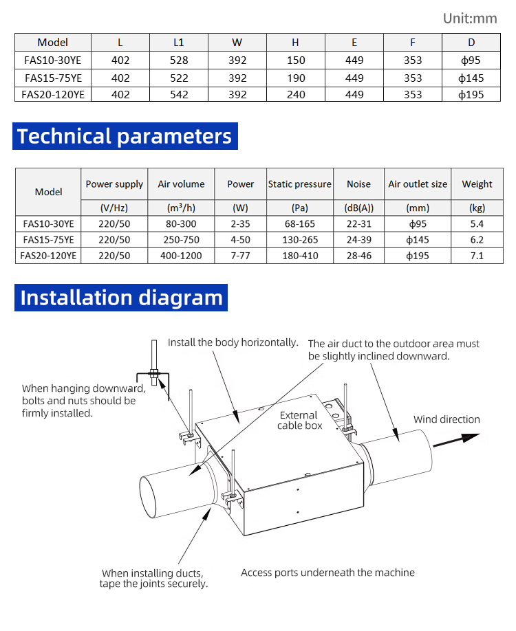 Remote Controlled Duct Fan Metal Blades Ceiling Mount Low Noise 22-31(dB(A)) Lightweight Durable 1 Year Warranty