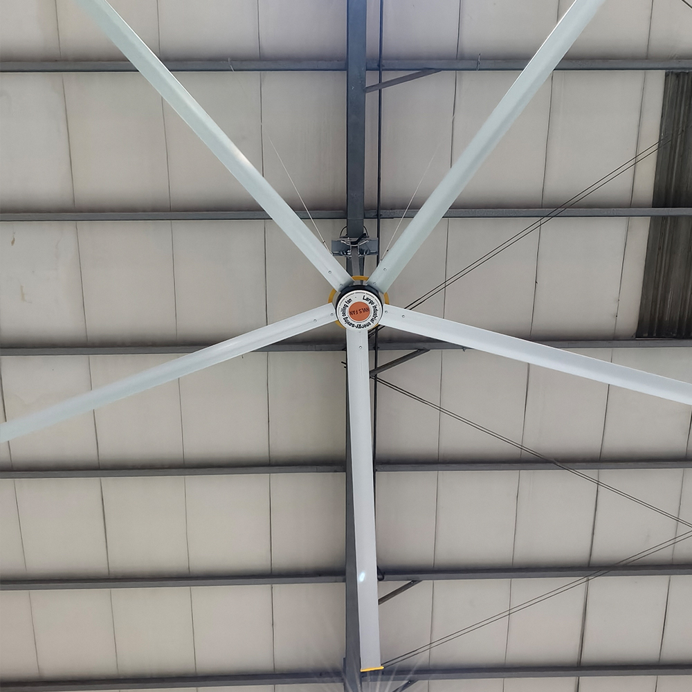18ft HVLS Industrial Ceiling Fan AC Motor High-Efficiency Aluminum Alloy Blades 18ft Diameter 57rpm 35-39dB Low Noise Touch