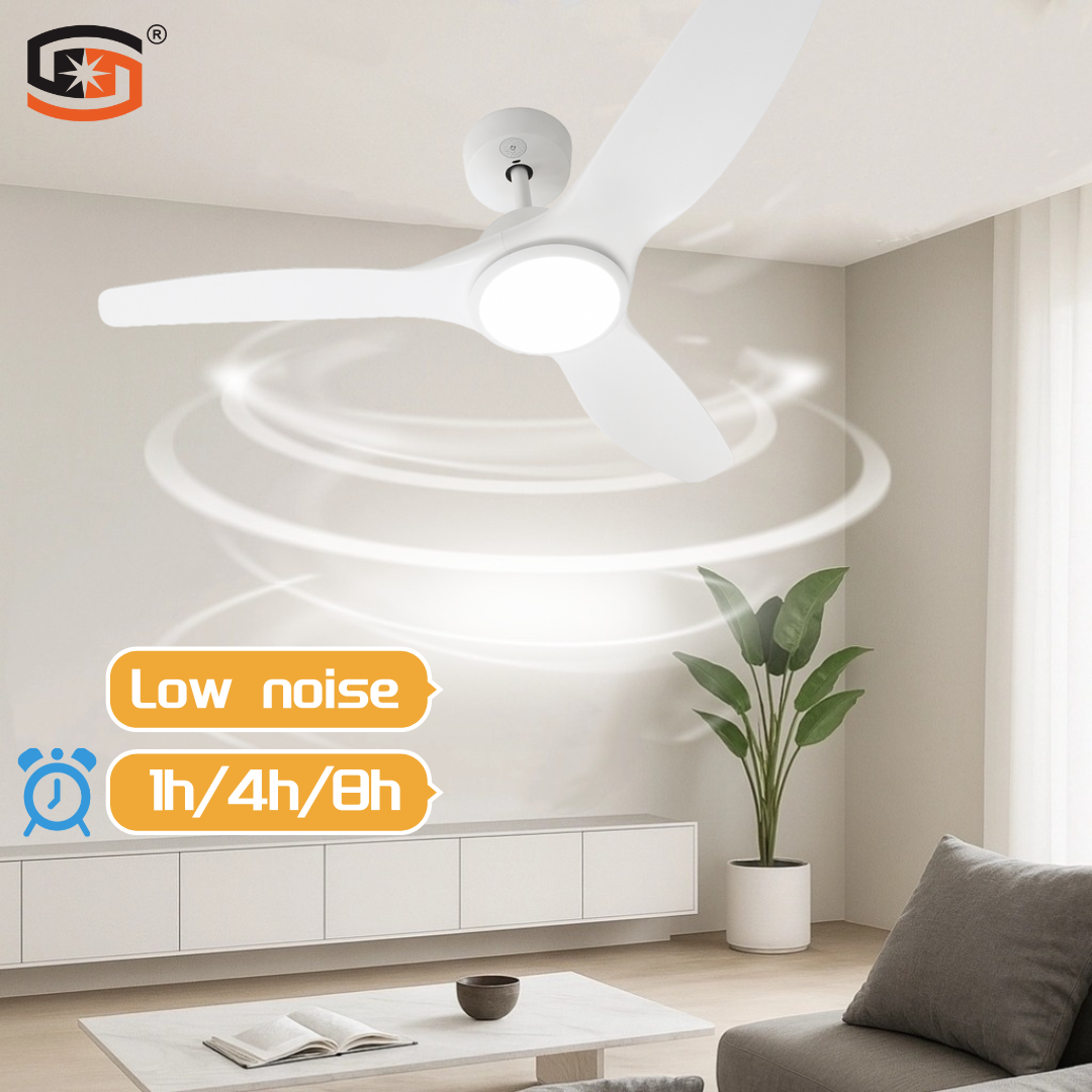 Modern Design Living Room Indoor 52 Inch Decorative 3 Blades Modern Led Ceiling Fan With Light and Remote
