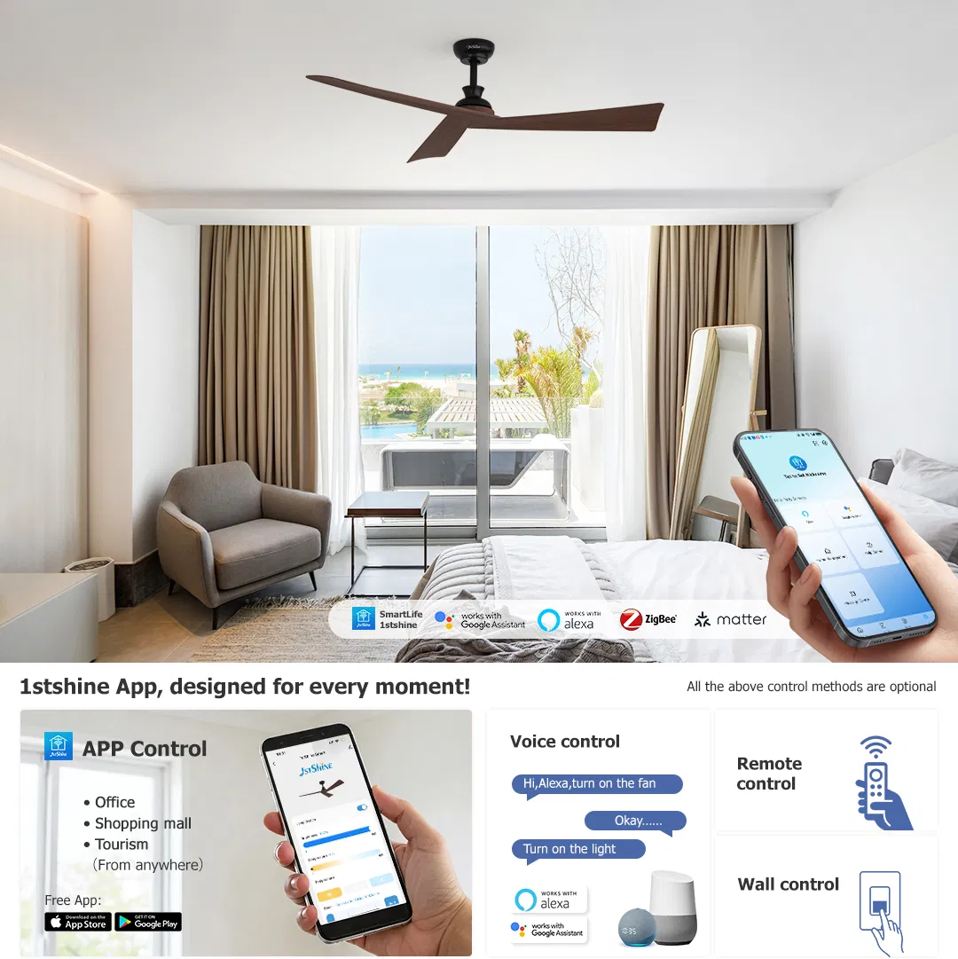 Ceiling Fan Factory OEM D. I. Y ABS Blades Energy Saving Smart Remote Ceiling Fan