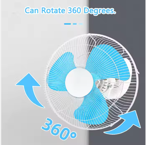 360 Degree Indoor Garage Silent Wall Mount Air Cooling Roof Fan Home Office Electric Oscillating Orbit Ceiling Fan