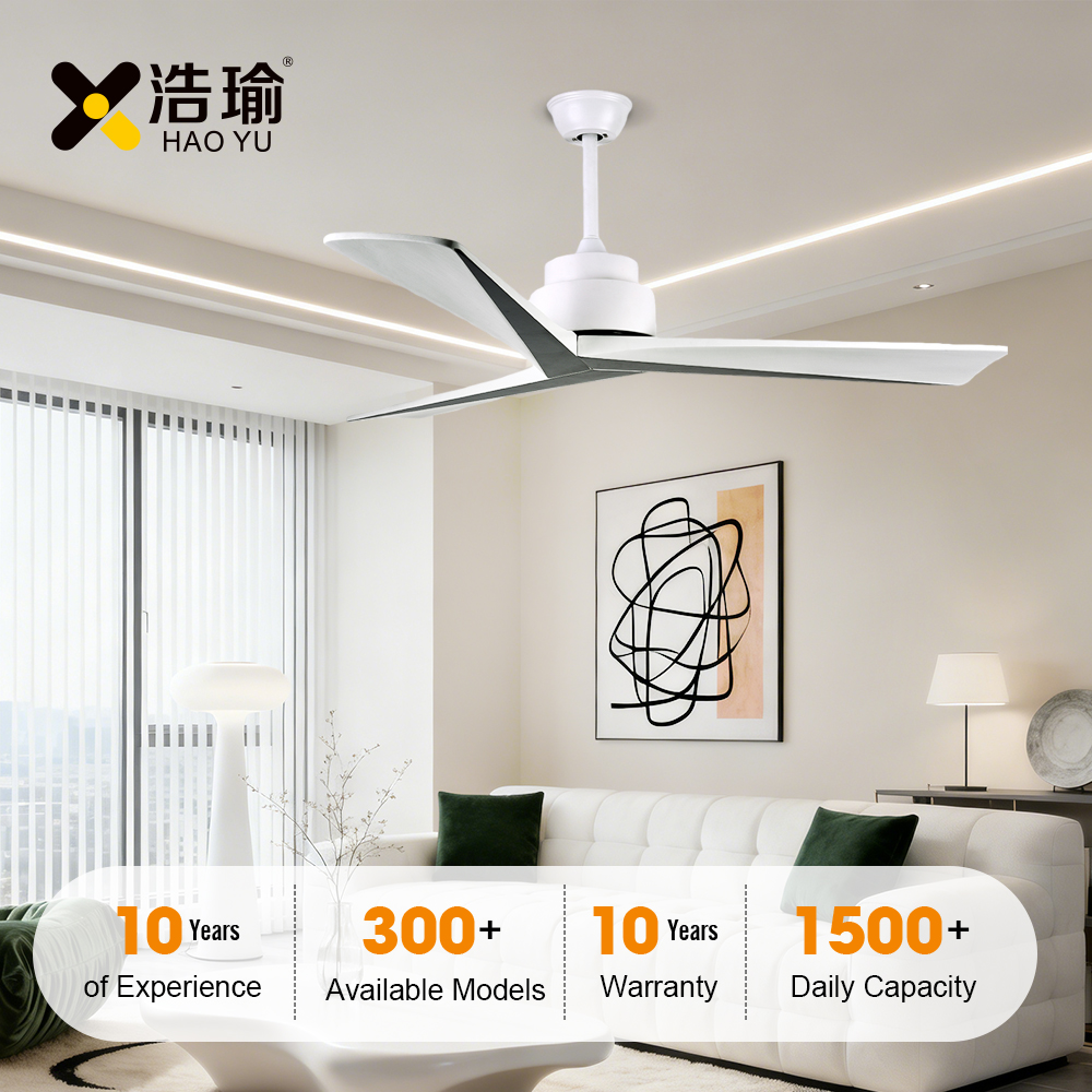 #3119 Factory Direct 52-Inch 3 Solid Wood Blades Silent DC Motor Decorative Ceiling Fan With Remote Control For Households
