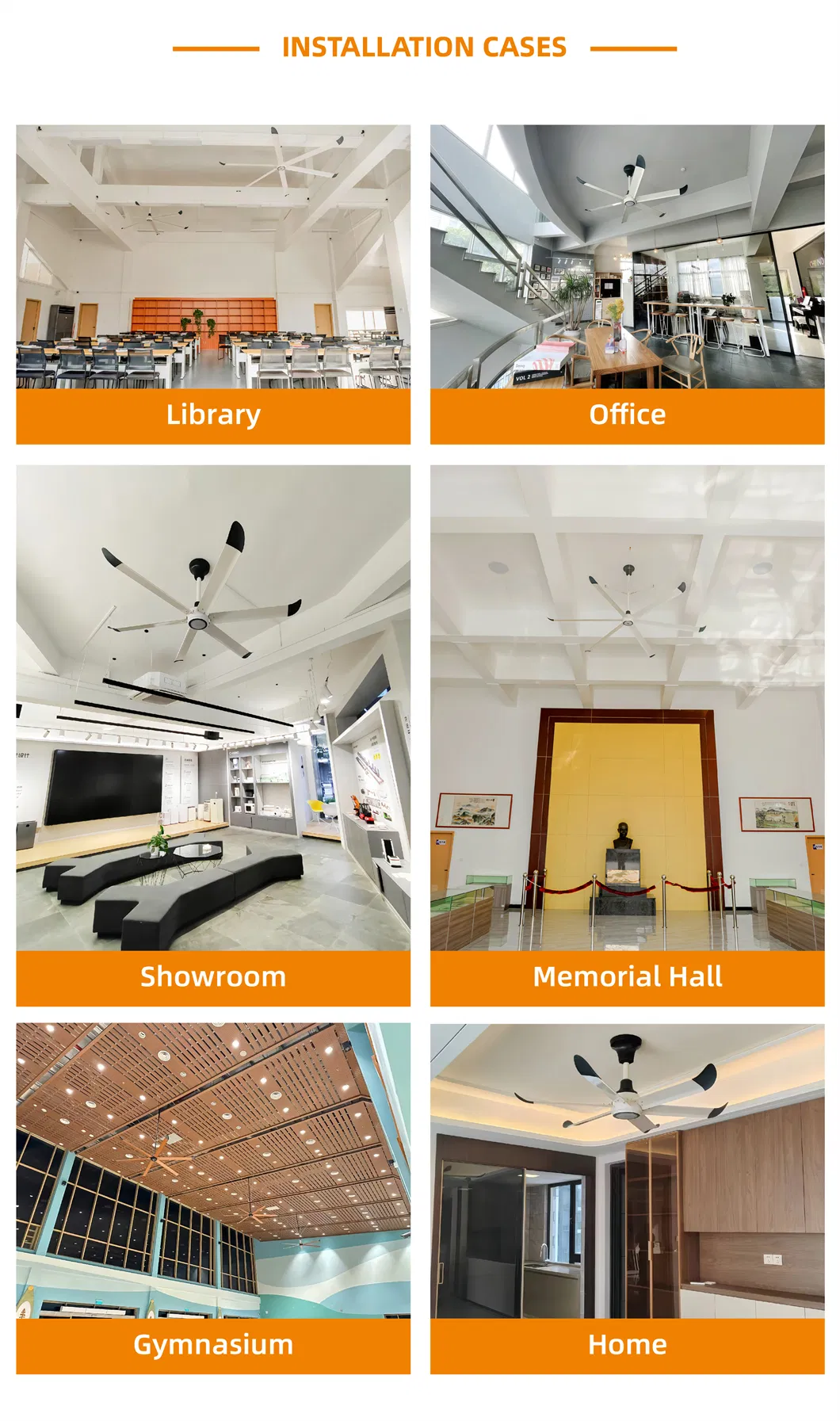 Vfans Energy Efficiency Industrial Ceiling Pmsm Hslv Fan for Factory