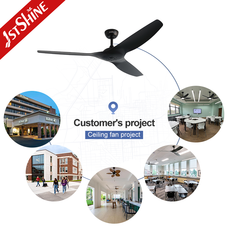 1stshine Ceiling Fan 60 Inches Black Plastic Reversible BLDC Motor Ceiling Fan with Remote Control