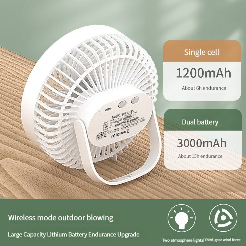 2025 New Portable Desk Fan Wall Hanging Fan Ceiling Fan with Remote Control for Home and Outdoors Travelling and Camping