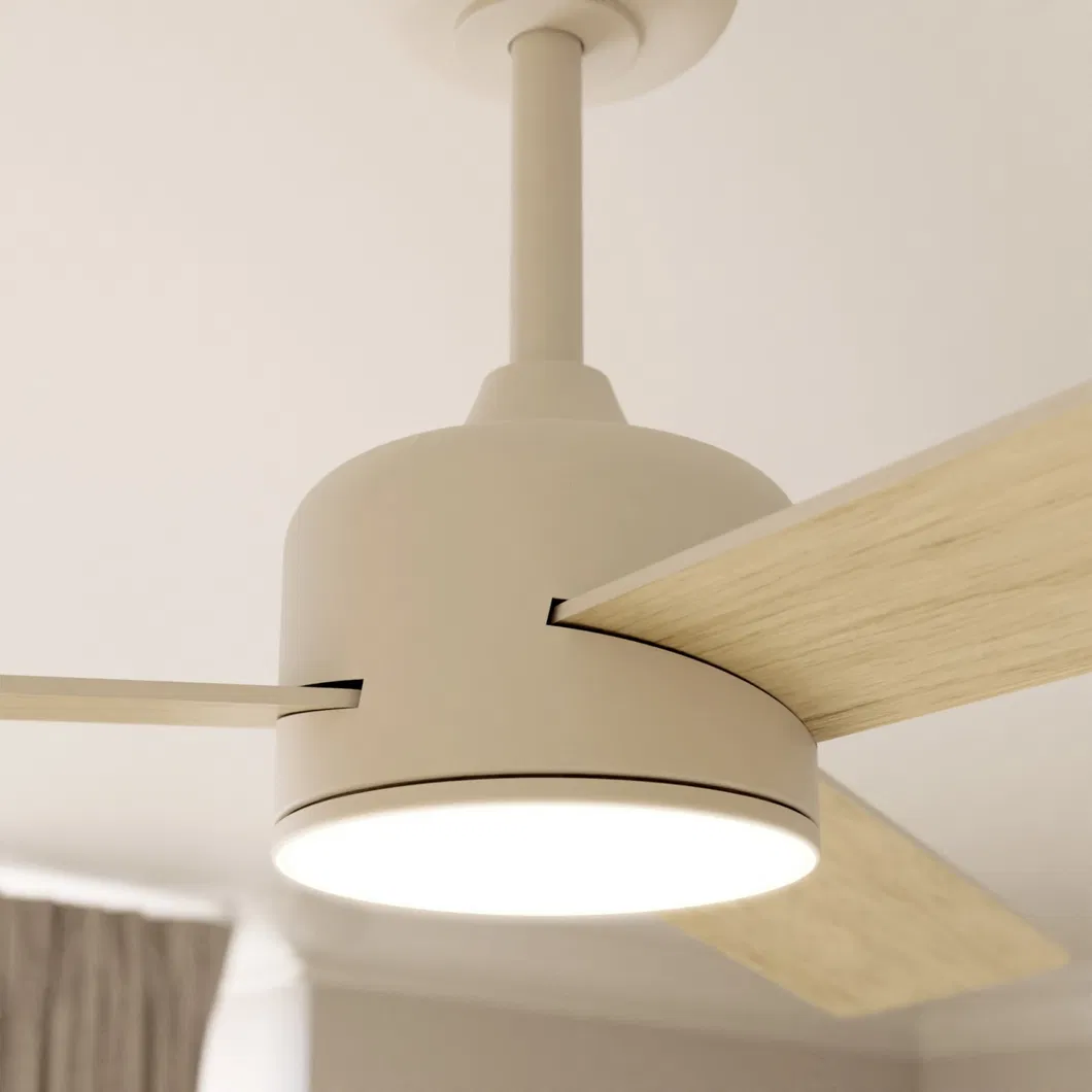 Smart Control Fan Light Plywood Blade Low Profile Remote Control Ceiling Fan with Lighting