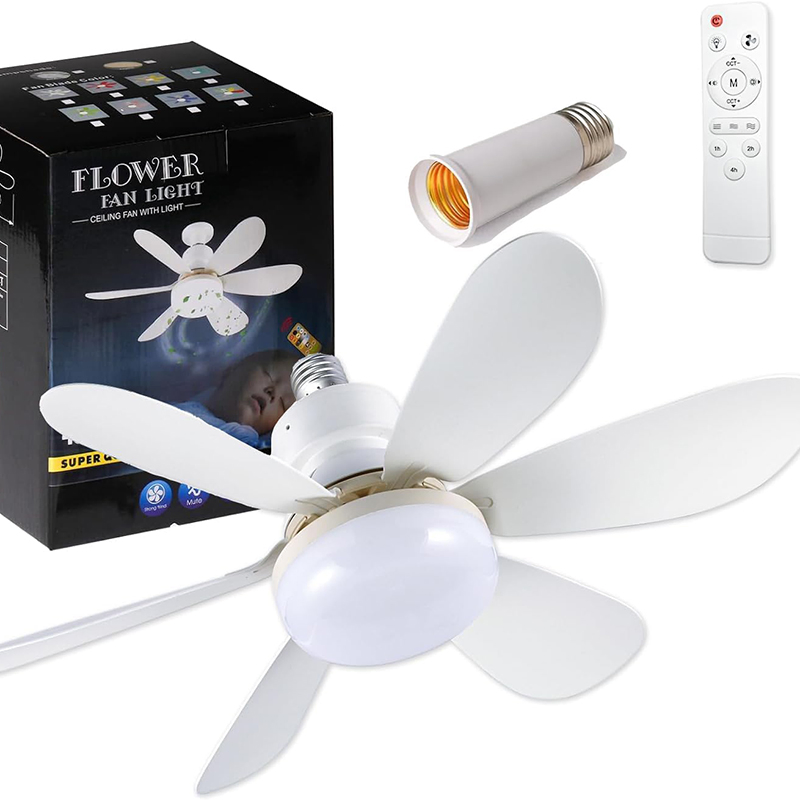 Wellsdiy LED Ceiling Fan Light 16.54 Inches Remote Control Indoor Fan Lamp