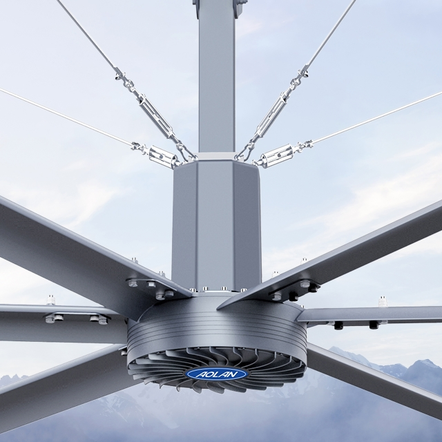 Hvls Ceiling Fan (3.7-7.3M) Low Noise Energy Efficient for Workshop, Airport, Warehouse