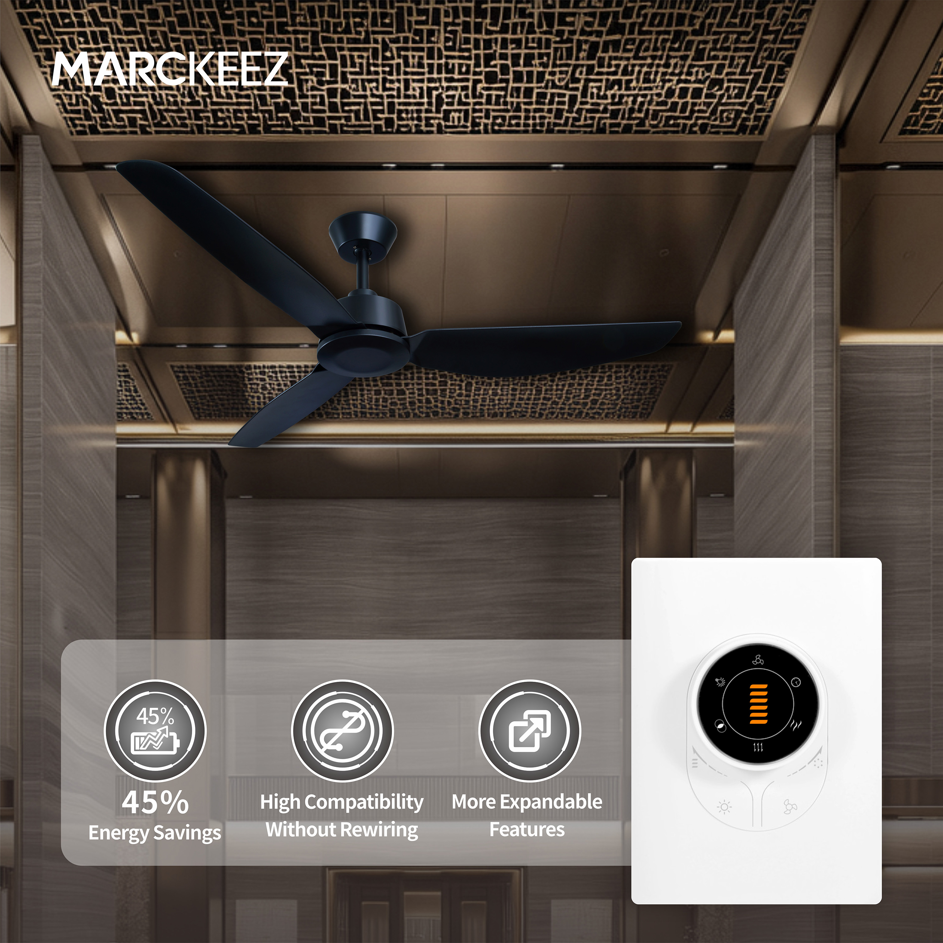 Modern Home Ceiling Fan New Design DC Ceiling Fan Without 52 Inch Silent 3 Blades