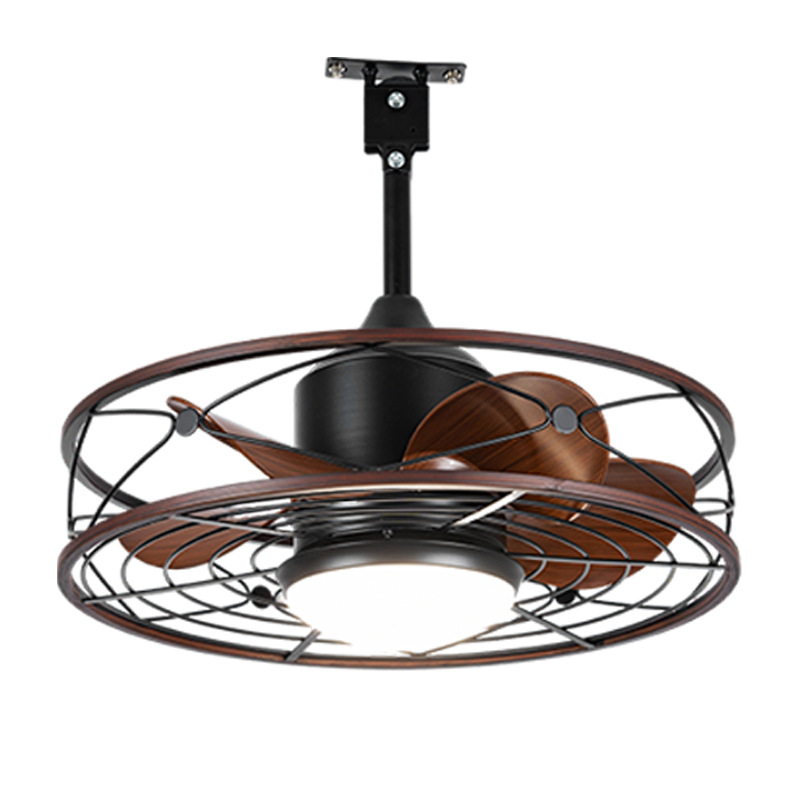 Zhongshan Ceiling Fan Lamp Agi32 Layout Pastoral Design Remote Control Waterproof Outdoor Use Simple Wind Mute Big Wind