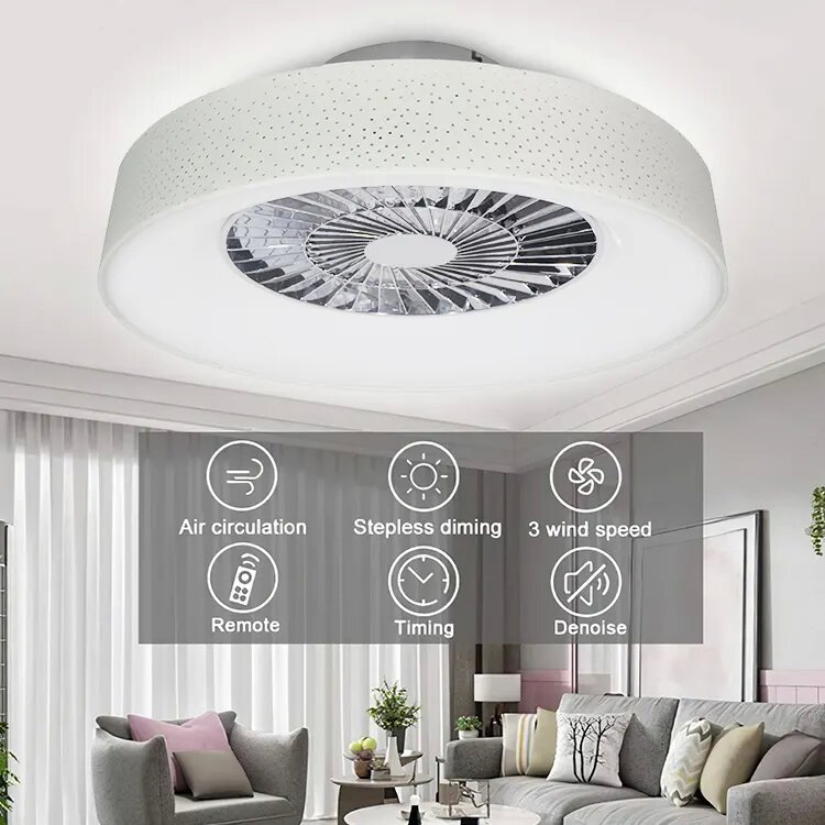 New Product High Quality Black Painting LED Residential Tuya Smart Control Ceiling Fan with Lights