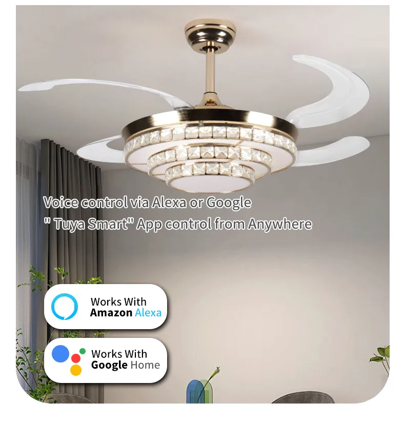 Modern 42-Inch Ceiling Fan with Energy-Efficient LED Lighting