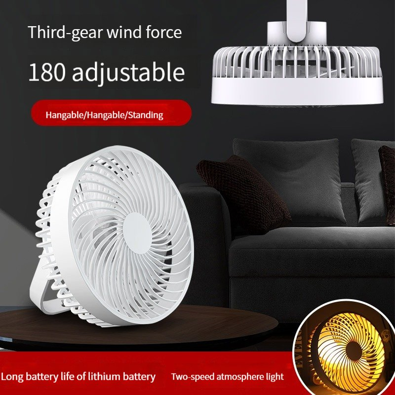 2025 New Portable Desk Fan Wall Hanging Fan Ceiling Fan with Remote Control for Home and Outdoors Travelling and Camping