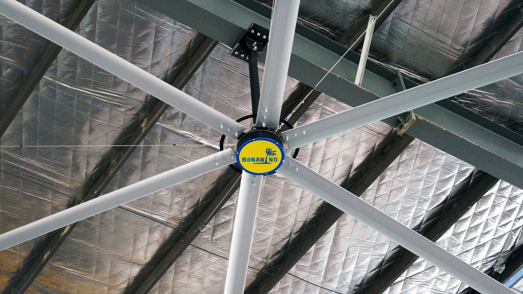 Hvls Ceiling Fan with Remote Control Option Large Energy-Efficient Industrial Ceiling Fan