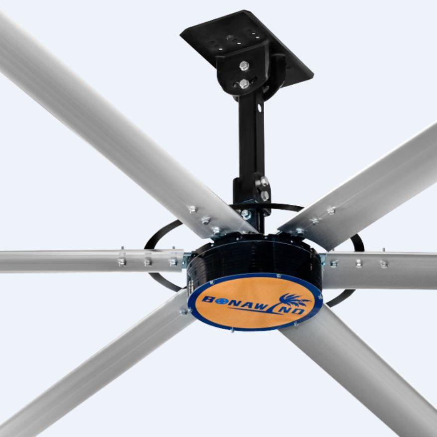 Terrui Big Size Pmsm Direct Drive Industrial Ceiling Fan High Air Volume Energy Saving Hvls Fan for Warehouse Gym Workshop Factory Commercial Large Space Ventil