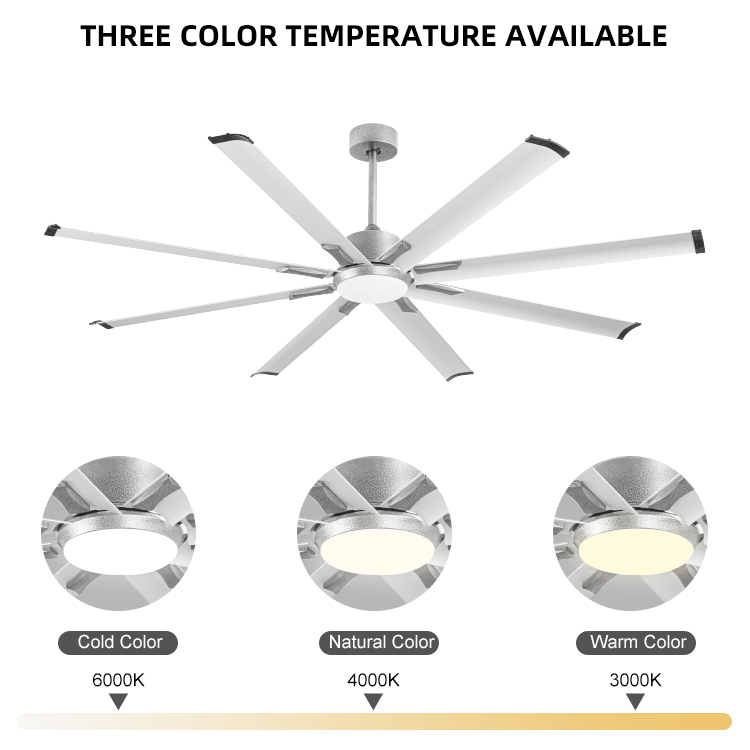 OEM ODM 72-Inch Ceiling Fan Lamp And Remote Control DC Motor For ETL Home Outdoor LED Industrial Ceiling Fan With Light
