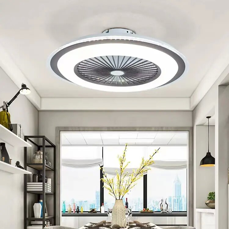 New Product High Quality Black Painting LED Residential Tuya Smart Control Ceiling Fan with Lights
