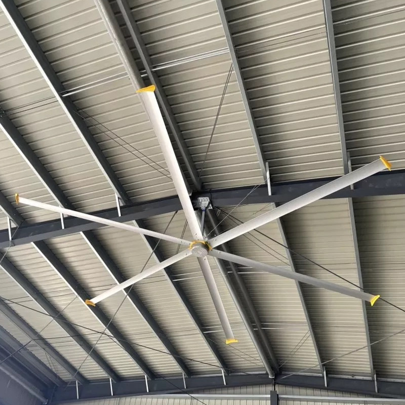 Terrui Big Size Pmsm Direct Drive Industrial Ceiling Fan High Air Volume Energy Saving Hvls Fan for Warehouse Gym Workshop Factory Commercial Large Space Ventil