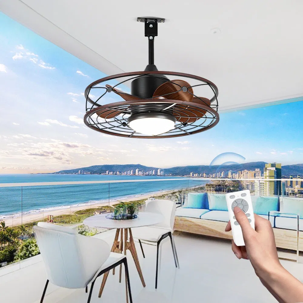 Ceiling Fans with Lights, 20 Inch Waterproof Ceiling Fan with Light and Remote, Reversible DC Motor, , Dimmable, for Balcony