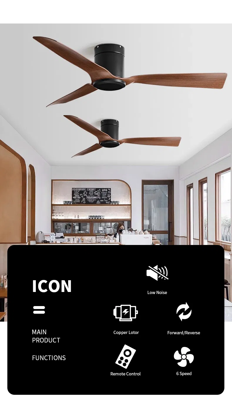 Hc-Factory Price Indoor Smart BLDC Electric Ceiling Fan 3 Blades DC Motor Remote Control Fan Ceiling