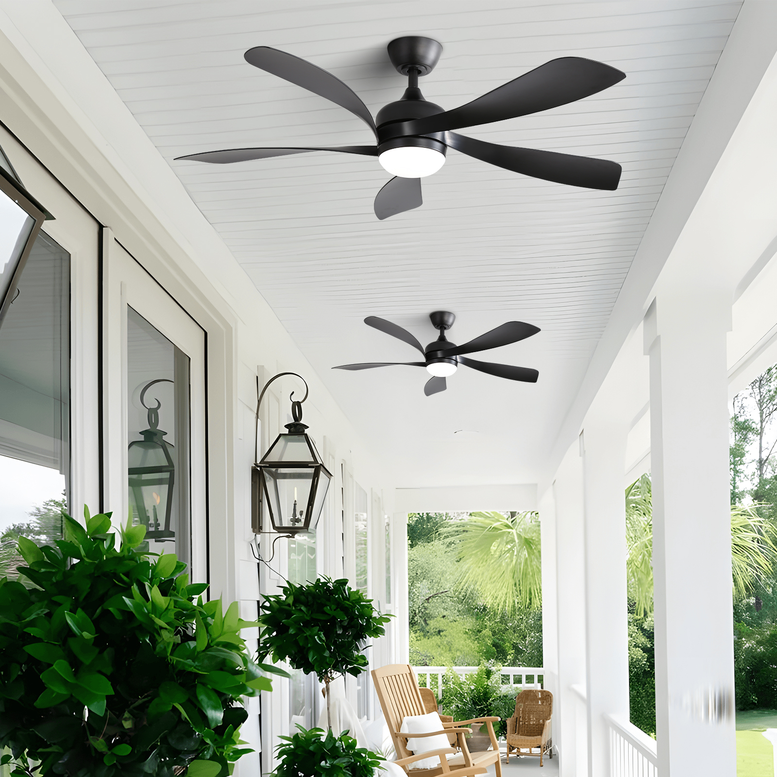 52-Inch Modern Ceiling Fan with LED Lights Smart Tuya Reversible DC Motor CE ETL Certified Remote Control Switch for Living Room