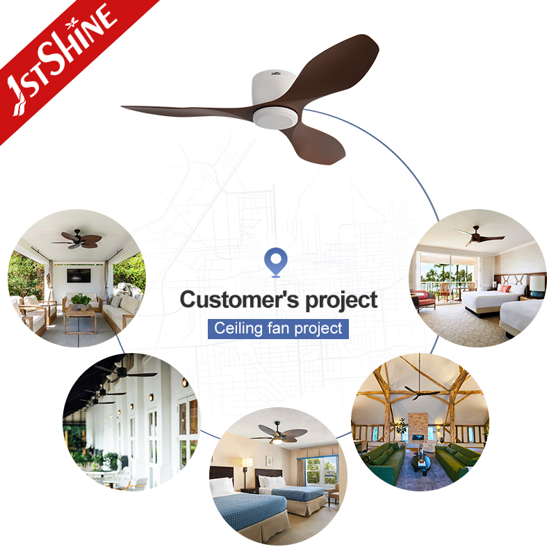 1stshine Ceiling Fan Factory 3 Plastic Blades App Control Smart Low Ceiling Led Ceiling Fan with DC Motor
